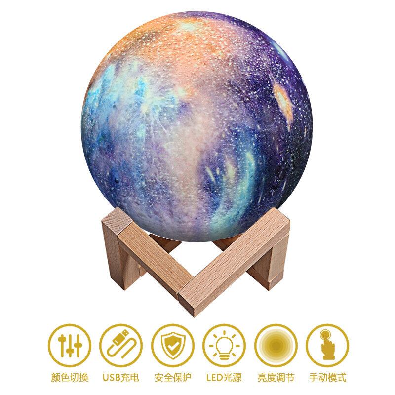 Τρισδιάστατη Εκτύπωση Moon Lamp Space Led Night Light Τηλεχειριστήριο Usb Charge Διακόσμηση Σπιτιού