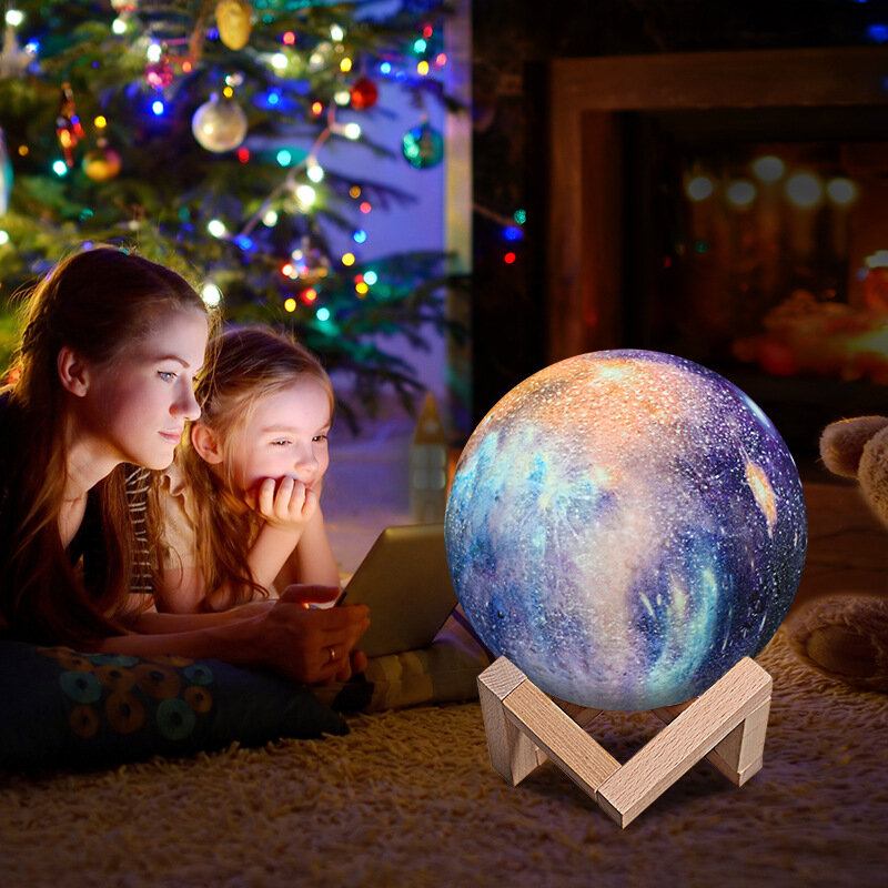 Τρισδιάστατη Εκτύπωση Moon Lamp Space Led Night Light Τηλεχειριστήριο Usb Charge Διακόσμηση Σπιτιού