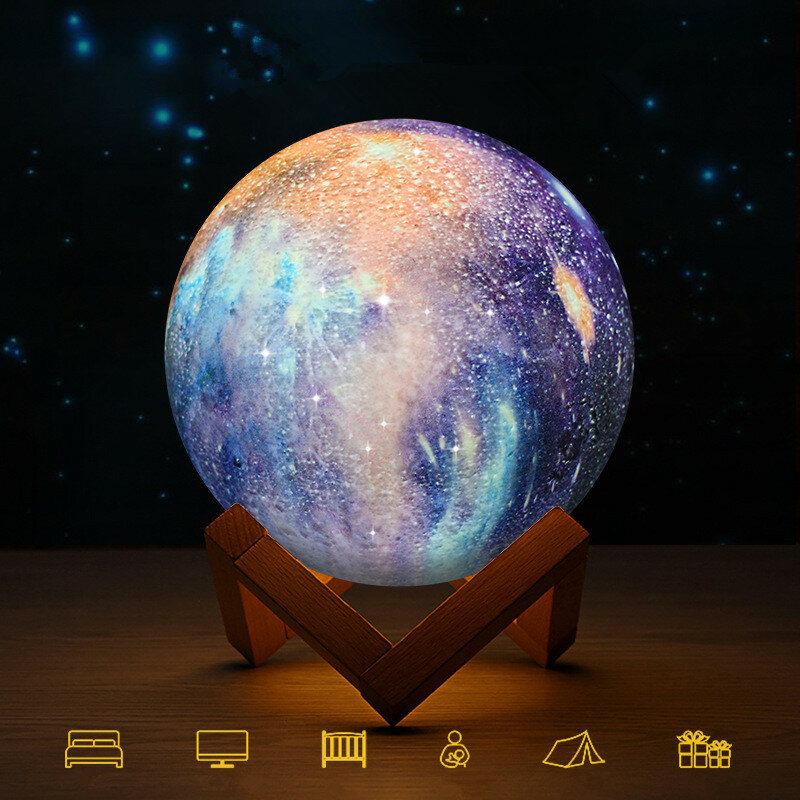 Τρισδιάστατη Εκτύπωση Moon Lamp Space Led Night Light Τηλεχειριστήριο Usb Charge Διακόσμηση Σπιτιού