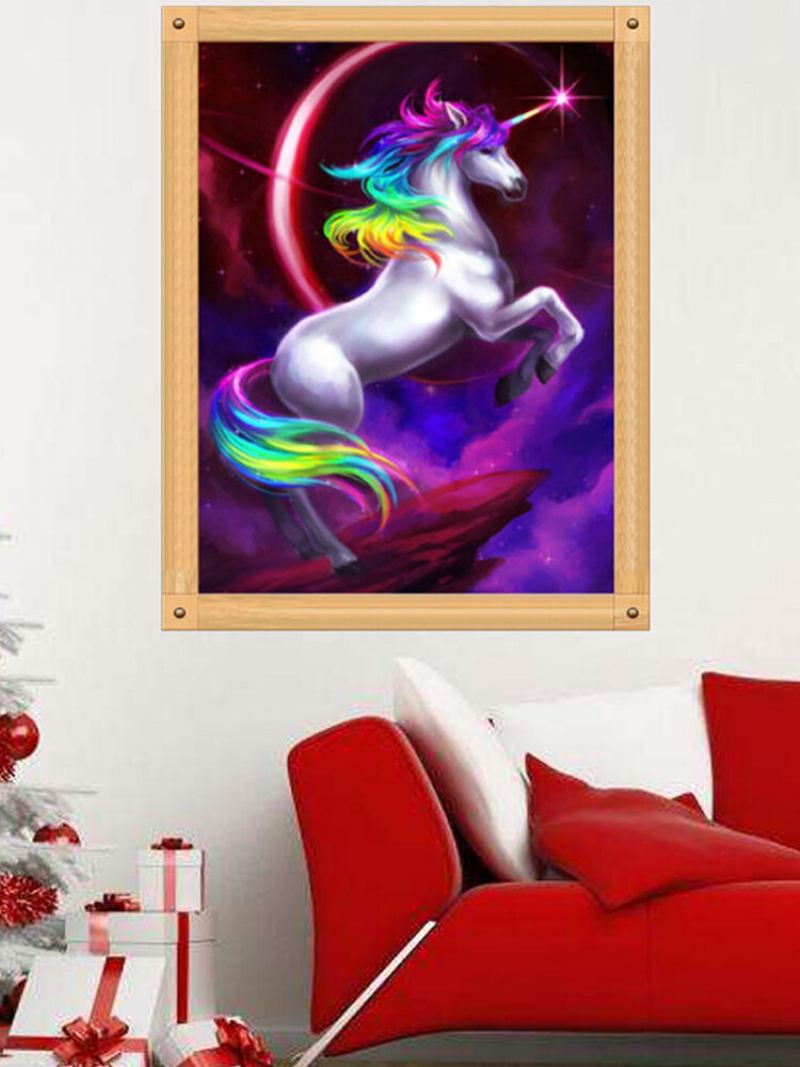 Unicorn Diy 5d Diamond Ebroidery Painting Cross Stitch Craft Σαλόνι Διακόσμηση Σπιτιού