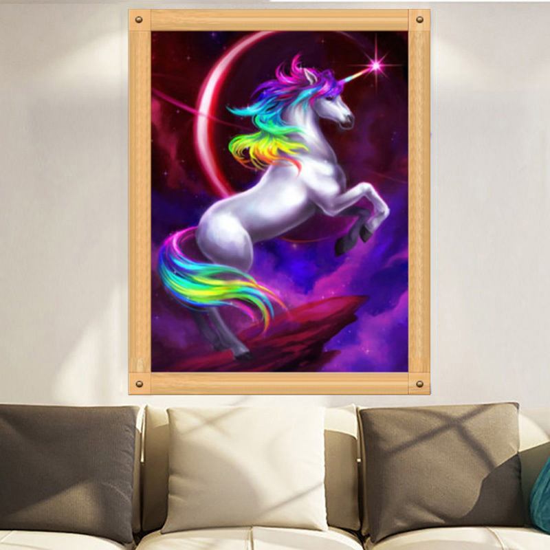 Unicorn Diy 5d Diamond Ebroidery Painting Cross Stitch Craft Σαλόνι Διακόσμηση Σπιτιού