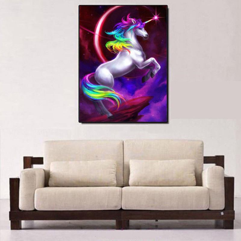 Unicorn Diy 5d Diamond Ebroidery Painting Cross Stitch Craft Σαλόνι Διακόσμηση Σπιτιού