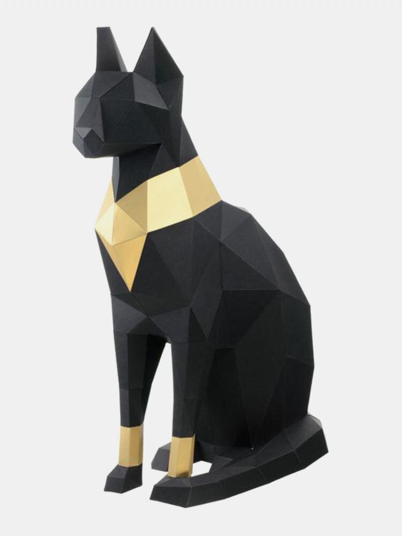 Χειροποίητο Diy Egyptian Cat God Bastet 3d Paper Model Διακόσμηση Σαλονιού Γραφείου Diy Craft Παζλ Εκπαιδευτικό Παιδικό Δώρο