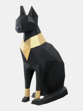 Χειροποίητο Diy Egyptian Cat God Bastet 3d Paper Model Διακόσμηση Σαλονιού Γραφείου Diy Craft Παζλ Εκπαιδευτικό Παιδικό Δώρο