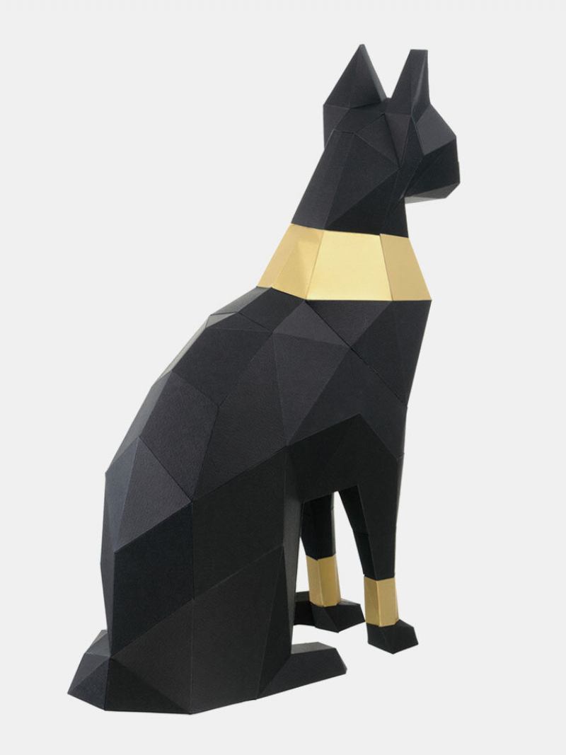 Χειροποίητο Diy Egyptian Cat God Bastet 3d Paper Model Διακόσμηση Σαλονιού Γραφείου Diy Craft Παζλ Εκπαιδευτικό Παιδικό Δώρο