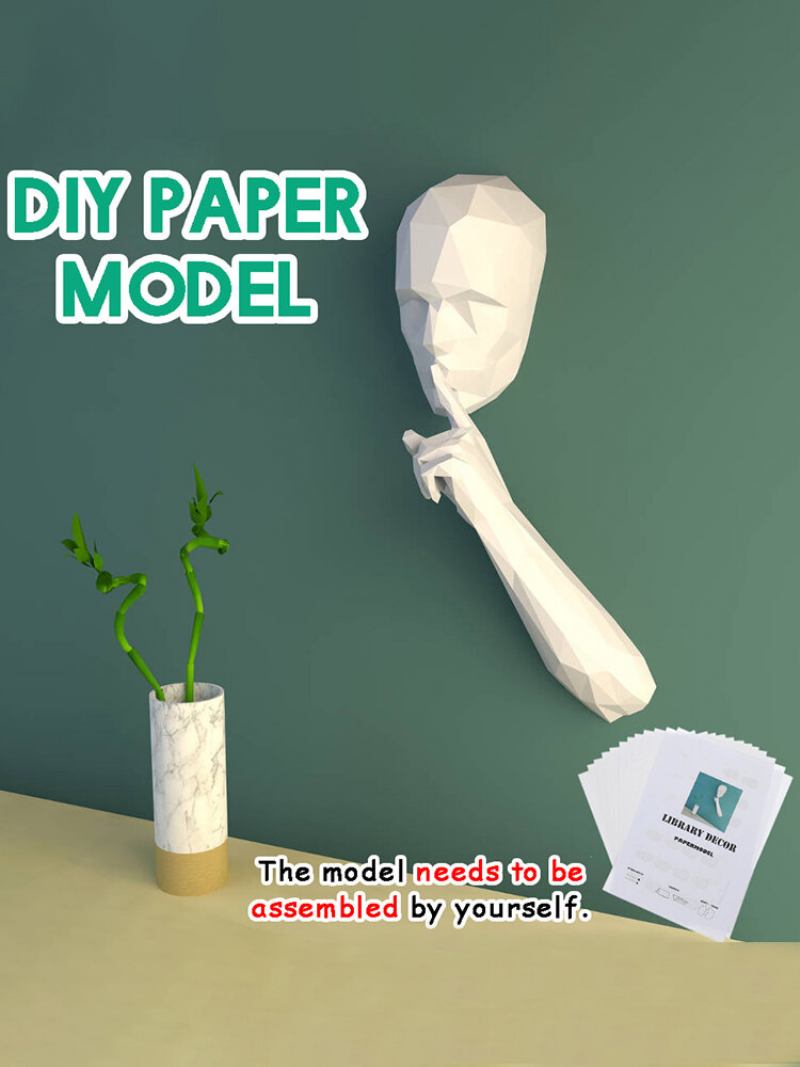 Χειροποίητο Diy The Silent Person 3d Paper Model Διακόσμηση Σπιτιού Σαλονιού Γραφείου Diy Craft Παζλ Εκπαιδευτικό Παιδικό Δώρο