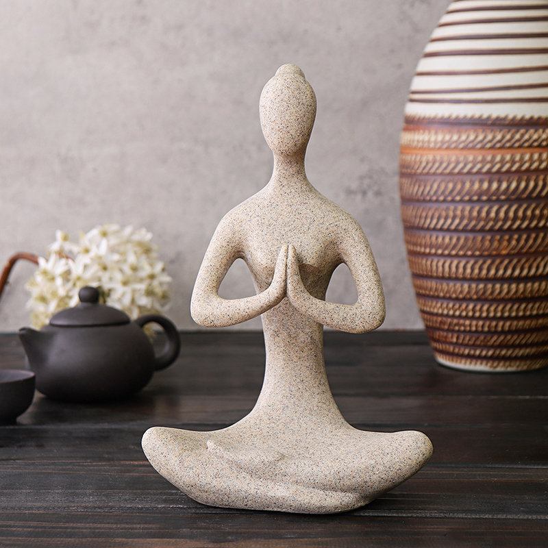 Yoga Lady Ornament Figurine Home Εσωτερικός Εξωτερικός Κήπος Διακόσμηση Γραφείου Άγαλμα Του Βούδα