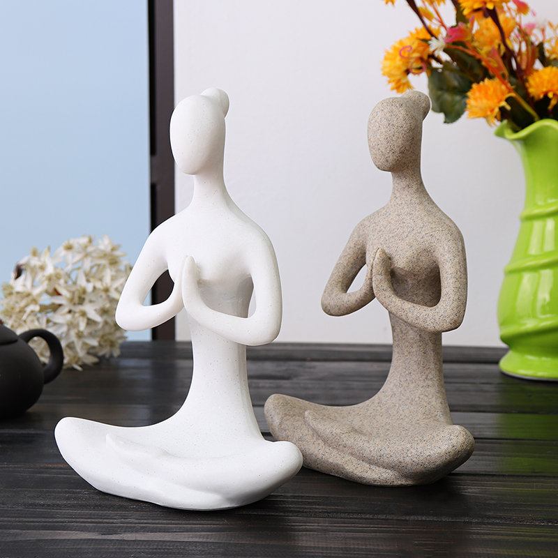 Yoga Lady Ornament Figurine Home Εσωτερικός Εξωτερικός Κήπος Διακόσμηση Γραφείου Άγαλμα Του Βούδα