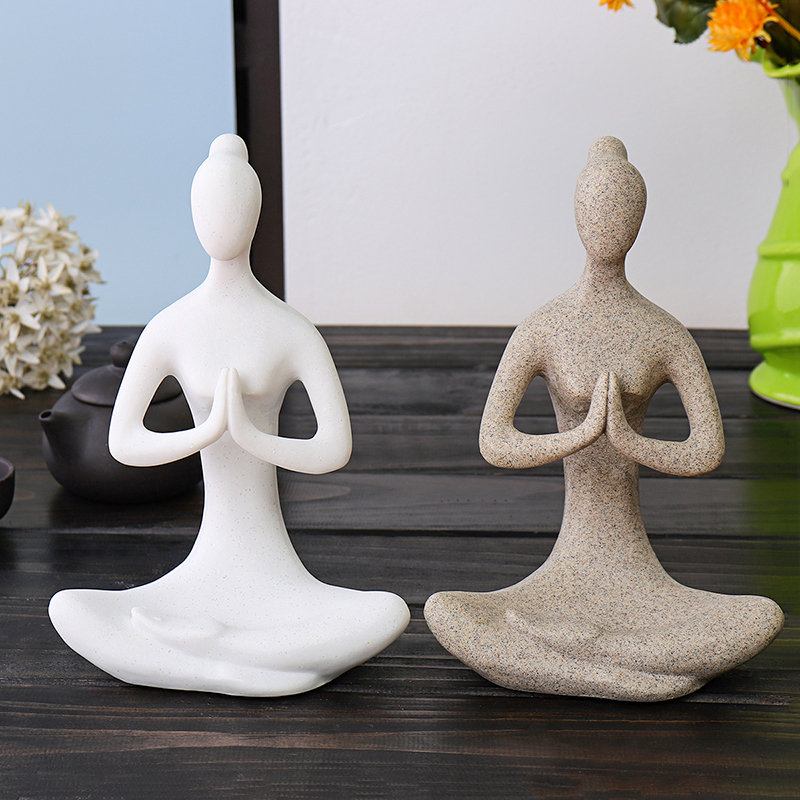 Yoga Lady Ornament Figurine Home Εσωτερικός Εξωτερικός Κήπος Διακόσμηση Γραφείου Άγαλμα Του Βούδα