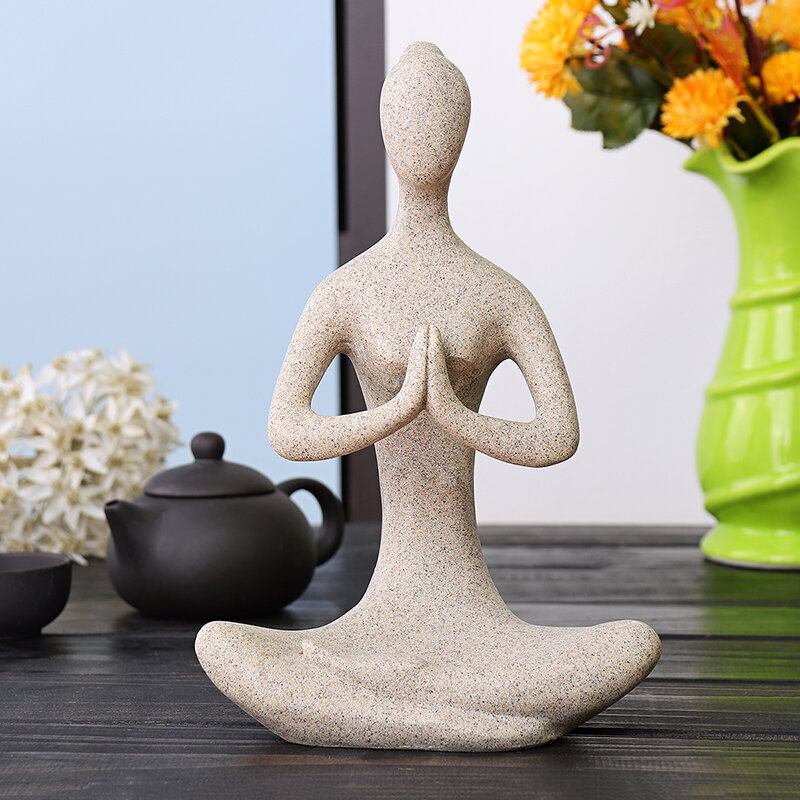 Yoga Lady Ornament Figurine Home Εσωτερικός Εξωτερικός Κήπος Διακόσμηση Γραφείου Άγαλμα Του Βούδα