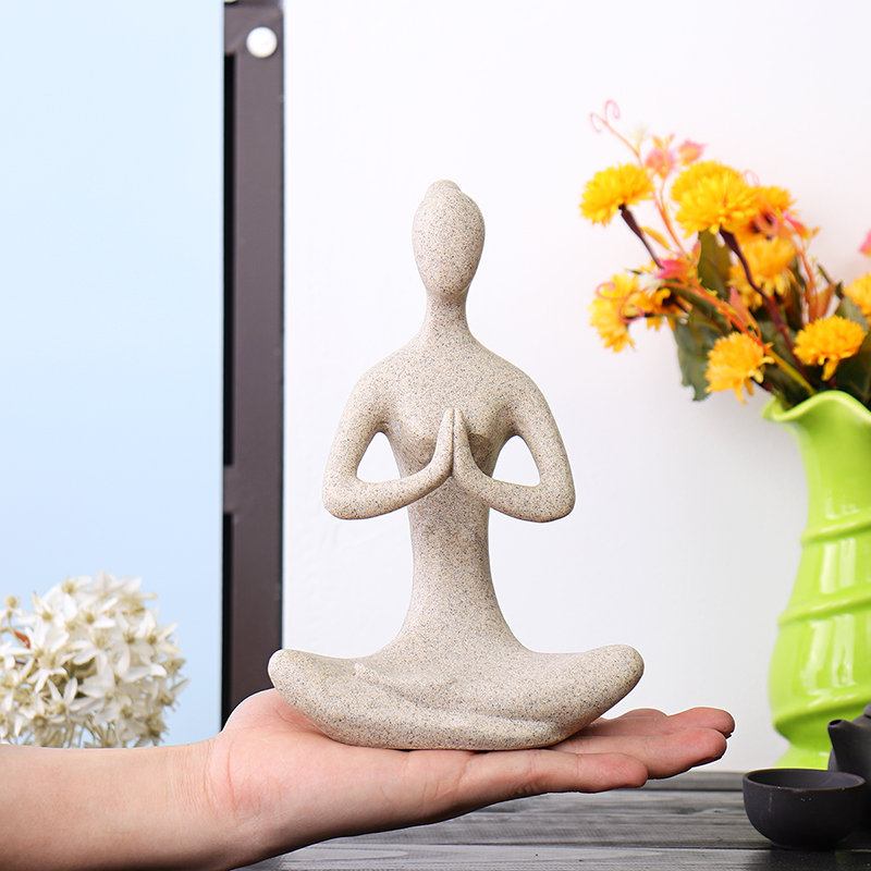 Yoga Lady Ornament Figurine Home Εσωτερικός Εξωτερικός Κήπος Διακόσμηση Γραφείου Άγαλμα Του Βούδα