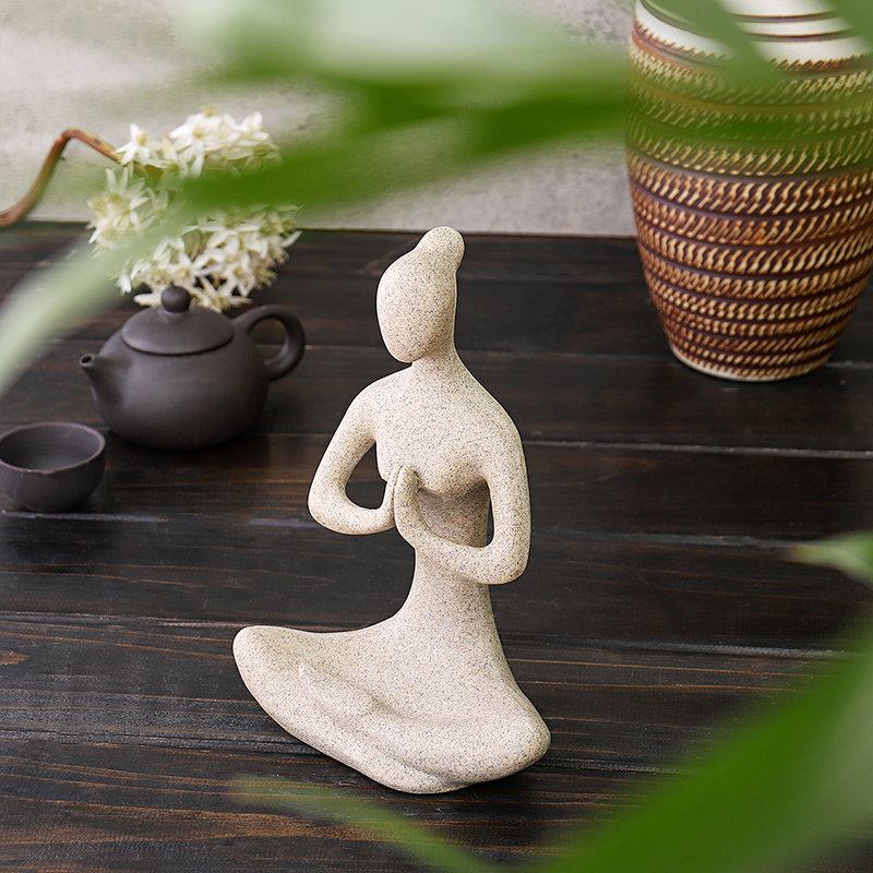 Yoga Lady Ornament Figurine Home Εσωτερικός Εξωτερικός Κήπος Διακόσμηση Γραφείου Άγαλμα Του Βούδα