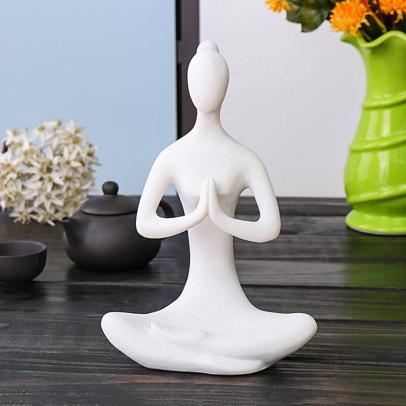 Yoga Lady Ornament Figurine Home Εσωτερικός Εξωτερικός Κήπος Διακόσμηση Γραφείου Άγαλμα Του Βούδα