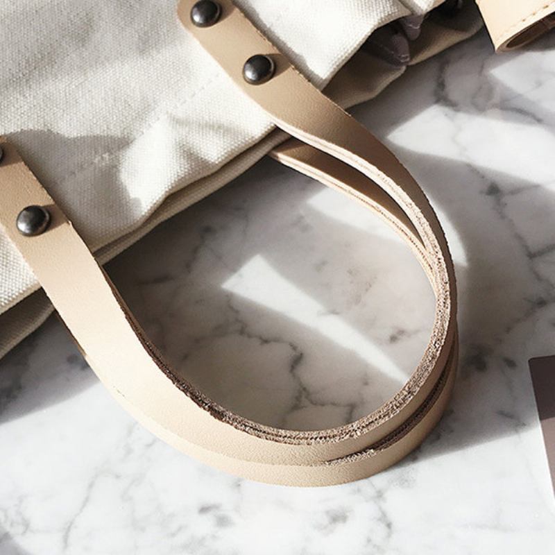 2 Τεμ Casual Canvas Handbag Τσάντα Crossbody Ώμου