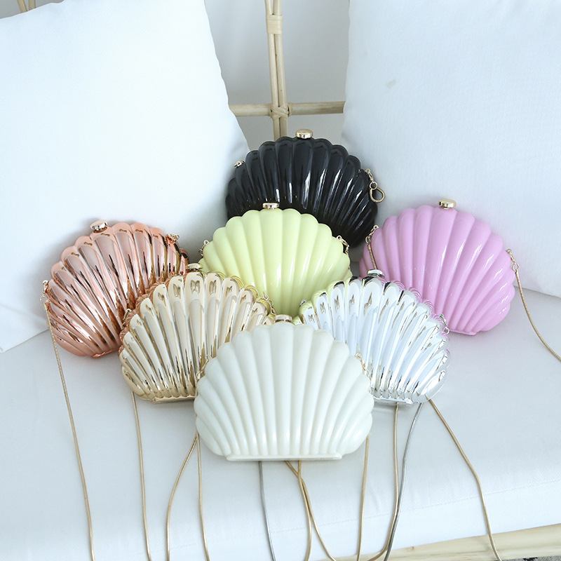 Ακρυλική Τσάντα Φαγητού Candy Color Shell Bag Fashion Women Clutch Bag Party Σκληρού Κουτιού