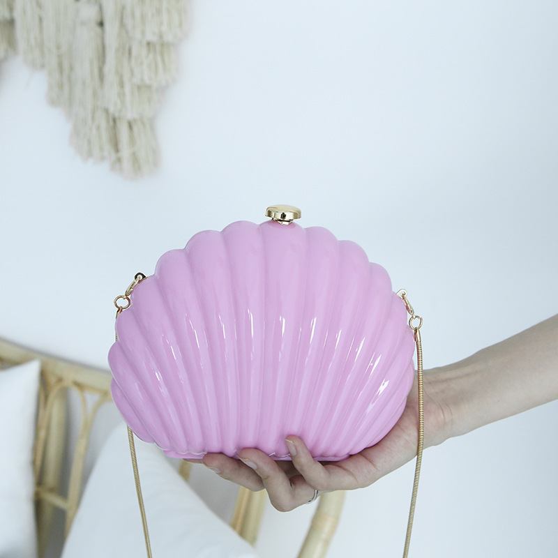 Ακρυλική Τσάντα Φαγητού Candy Color Shell Bag Fashion Women Clutch Bag Party Σκληρού Κουτιού