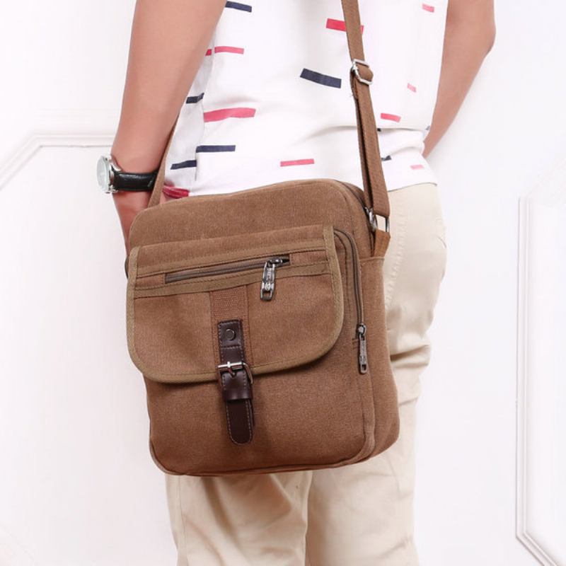 Ανδρική Μικρή Εξωτερική Ρετρό Τσάντα Casual Messenger Sport Canvas Crossbody