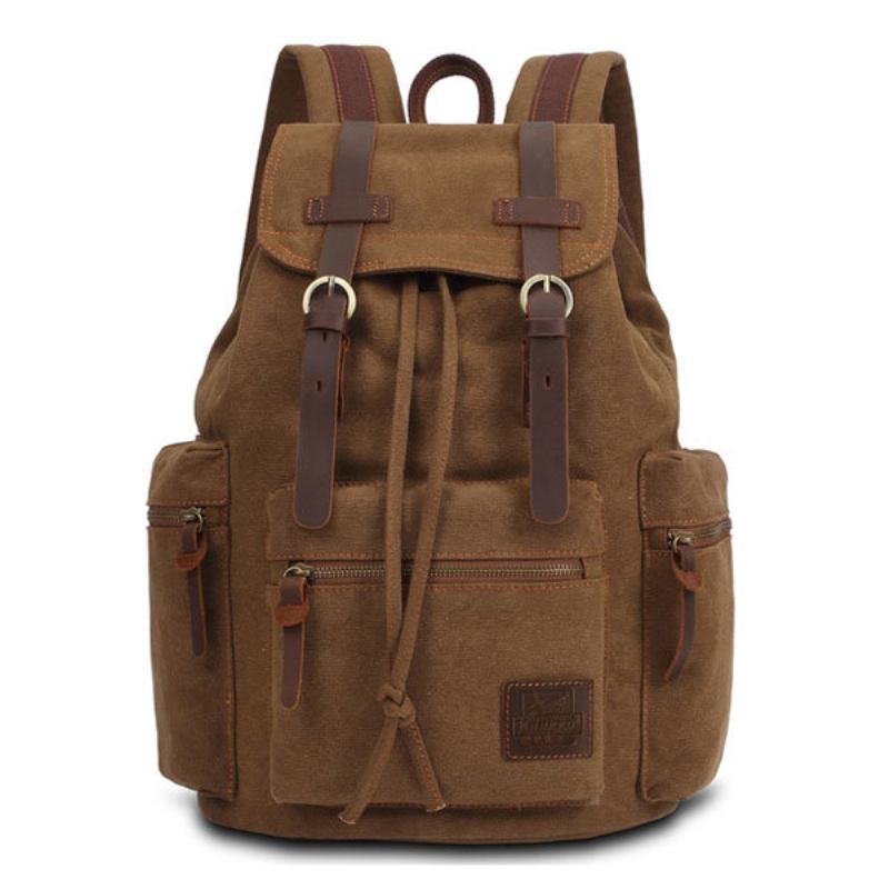 Ανδρικό Vintage Σακίδιο Πλάτης Καμβά Kaukko Casual Computer School Travel Sport Backpack