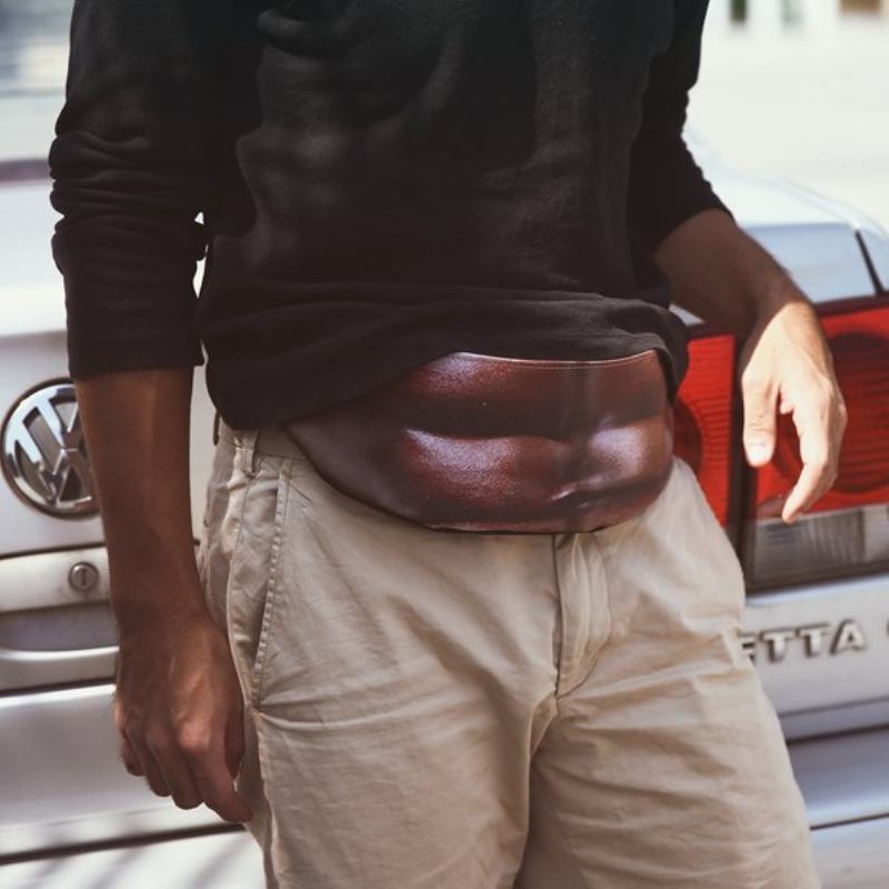 Αντικλεπτική Αντι-παρενόχληση Invisible Beer Belly Waist Bag Τσάντα Κερμάτων Χιαστί