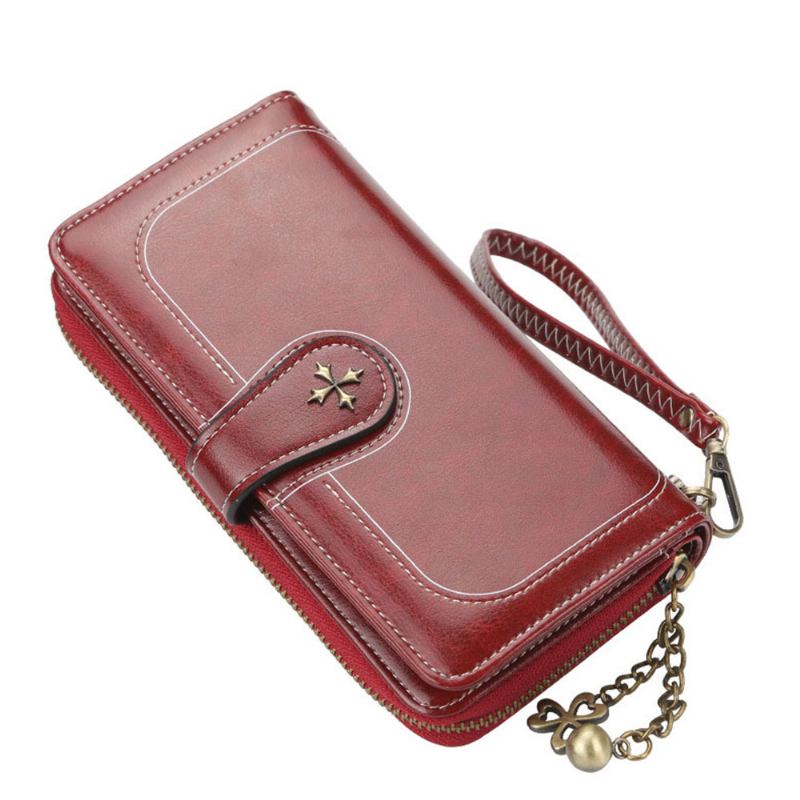 Baellerry Pu Purse Fashion Classic Πολυλειτουργικό Πορτοφόλι Γυναικείας Πόρπης Χάλκινο Φερμουάρ Κάρτα Ταυτότητας Τηλέφωνο Με Αλυσίδα