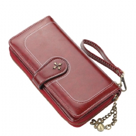 Baellerry Pu Purse Fashion Classic Πολυλειτουργικό Πορτοφόλι Γυναικείας Πόρπης Χάλκινο Φερμουάρ Κάρτα Ταυτότητας Τηλέφωνο Με Αλυσίδα