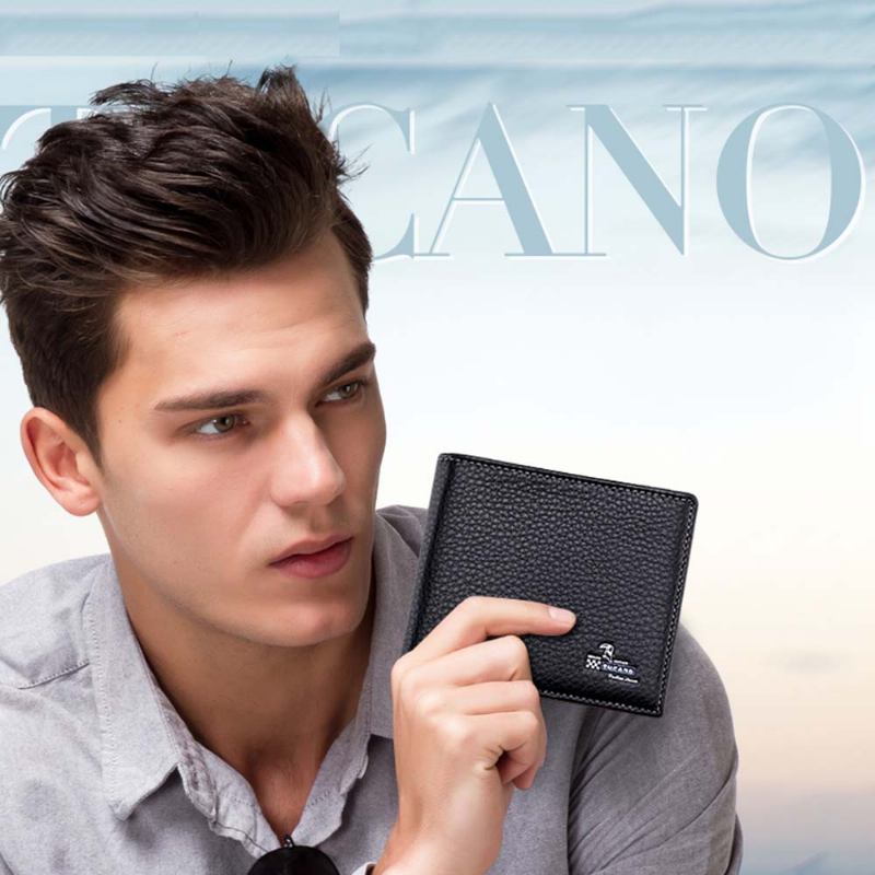 Bifold Side Flip Wallet High-end Business Men Ανδρικό Πορτοφόλι Πολυλειτουργική Τσάντα Ανδρών Ταξιδιωτικό Επιπλέον Χωρητικότητας