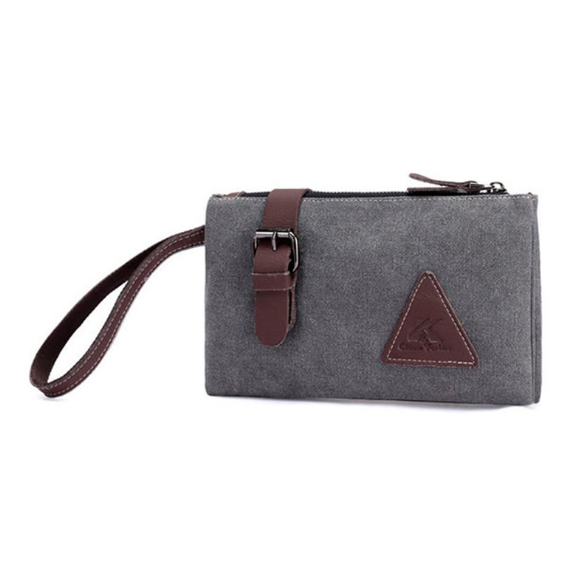 Canvas Large Capacity Leisure Clutch Τσάντα Τηλεφωνική Μακρύ Πορτοφόλι Για Άνδρες