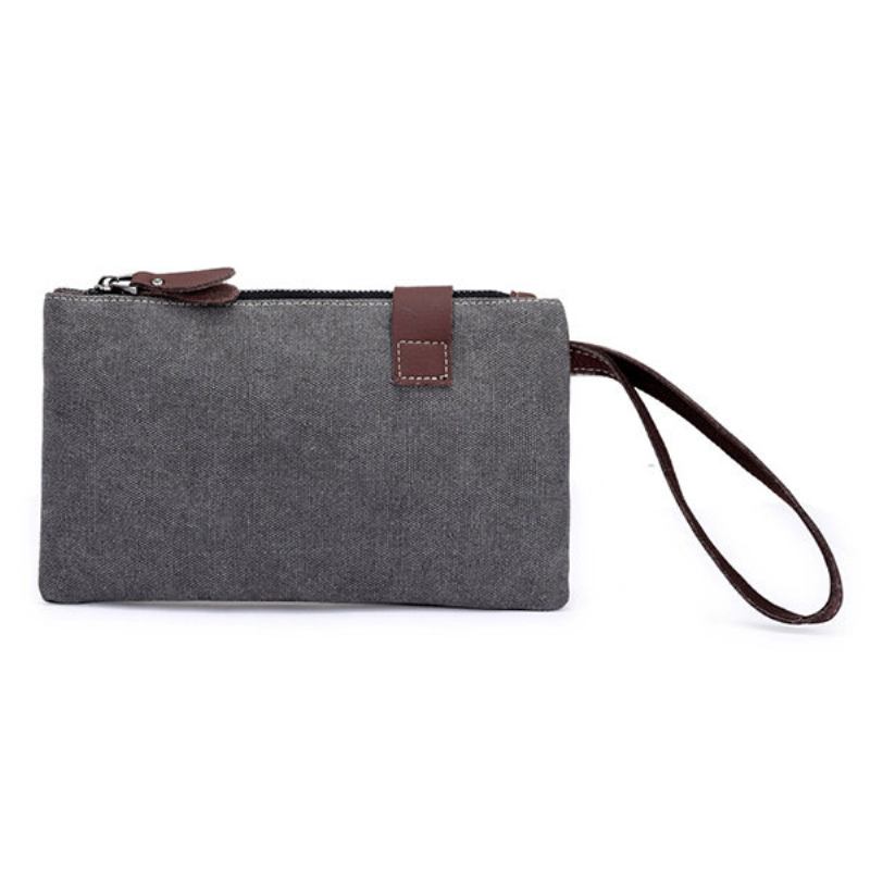 Canvas Large Capacity Leisure Clutch Τσάντα Τηλεφωνική Μακρύ Πορτοφόλι Για Άνδρες