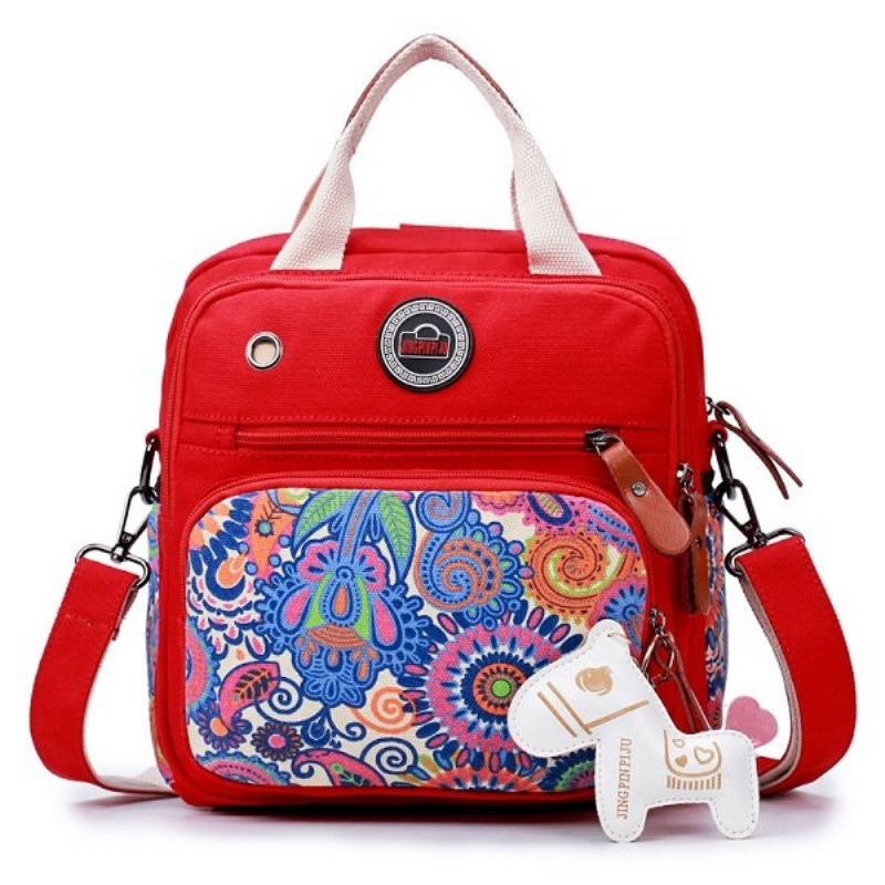 Canvas Practical Mommy Bag Multifunction Shoulder Bag Τσάντα Χιαστί Πλάτης