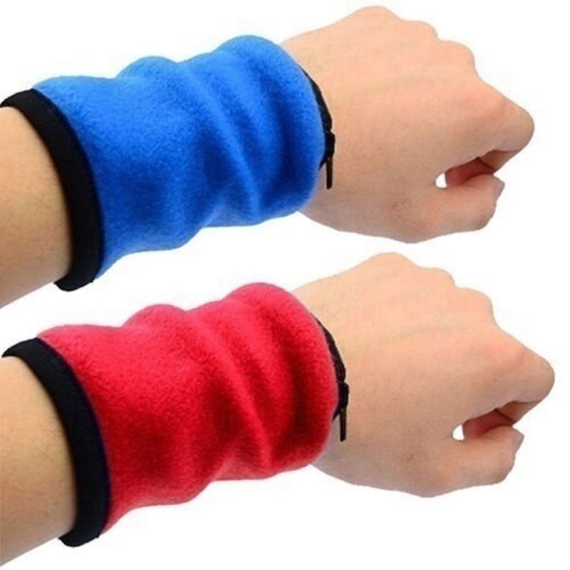 Edc Wrist Wallet Pouch Band Fleece Zipper Running Travel Gym Cycling Safe Sport