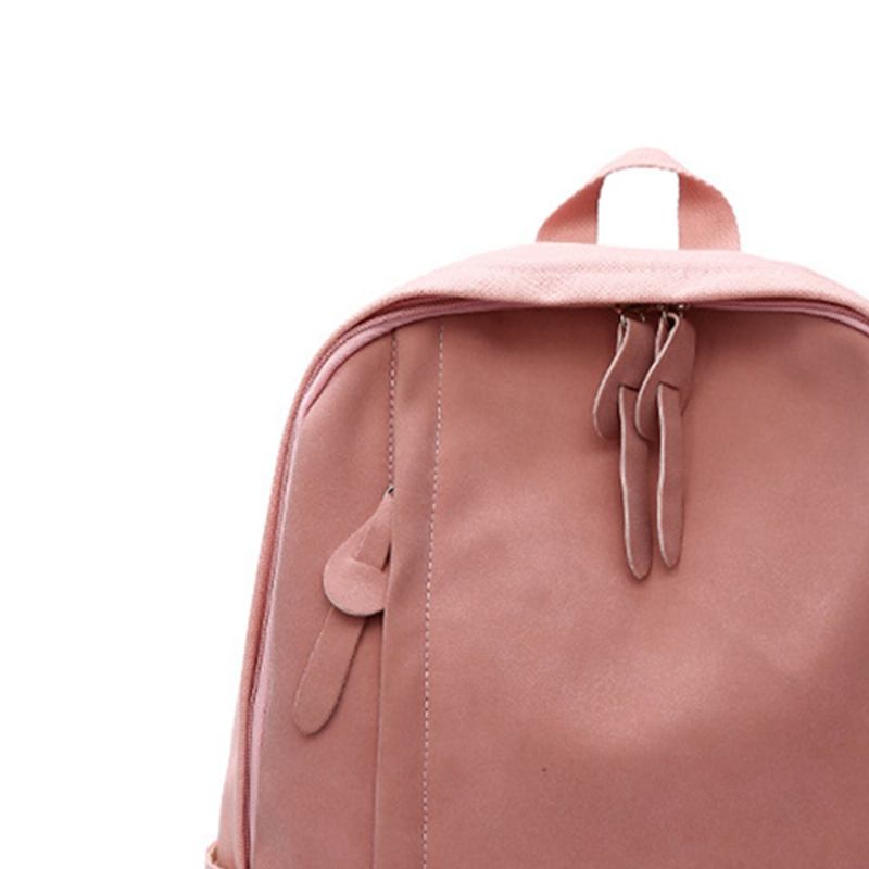 Fashion Contrast Colors Canvas Casual Backpack Τσάντα Laptop Μεγάλης Χωρητικότητας Σακίδιο Ταξιδιού Με Λειτουργική Μπροστινή Τσέπη