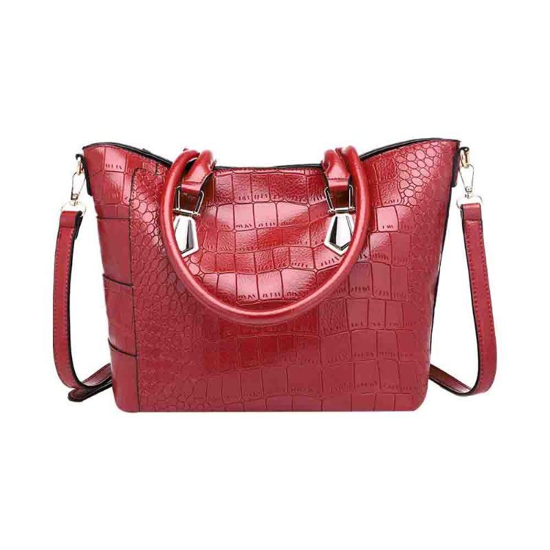 Fashion Wild Simple Shoulder Bag With Smooth Hardware Zipper Crocodile Κομψή Φορητή Τσάντα Για Γυναίκες