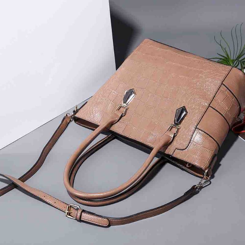 Fashion Wild Simple Shoulder Bag With Smooth Hardware Zipper Crocodile Κομψή Φορητή Τσάντα Για Γυναίκες