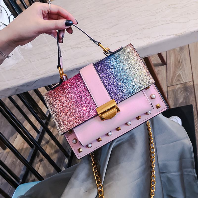 Φορητή Τσάντα Ώμου Fashion Sequins Messenger Ins Style Για Γυναίκες