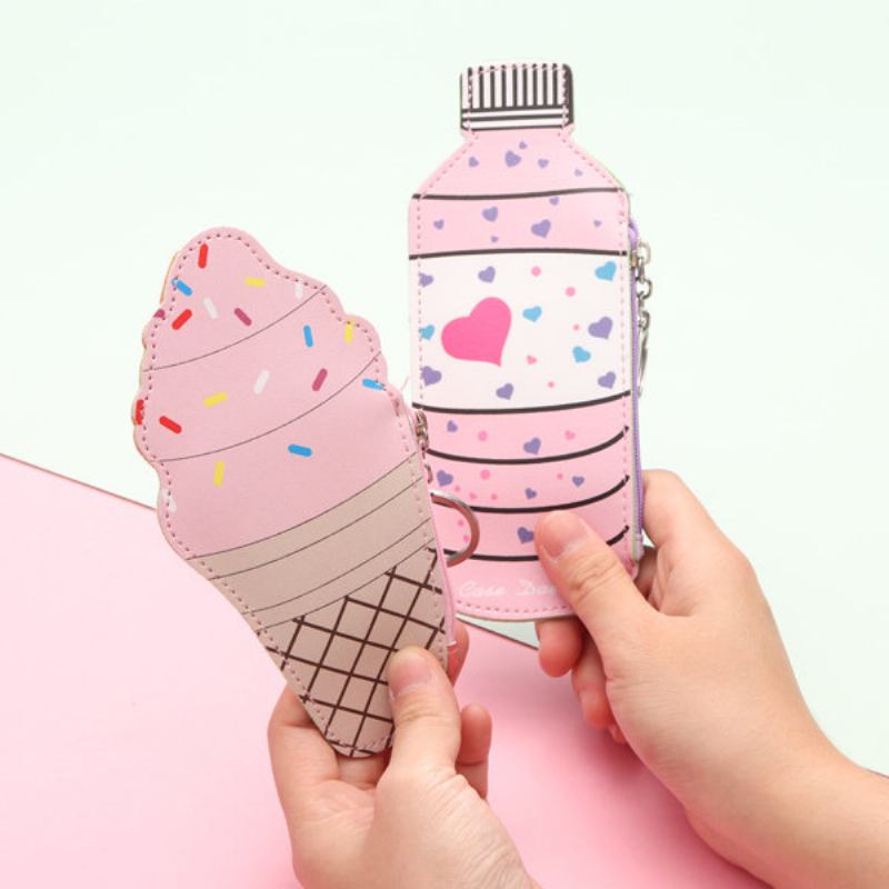 Girls Cute Ice Cream Shape Coin Bag Milk Tea Key Τσάντα Για Κάρτες