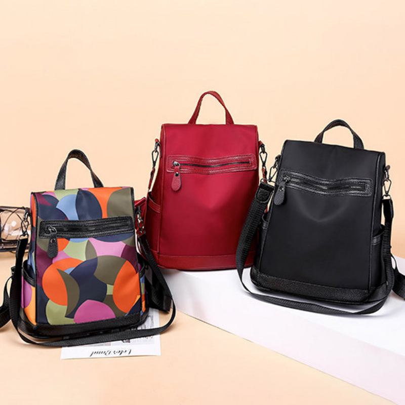 Γυναικεία Αντικλεπτική Τσάντα Ώμου Colorblock Casual Backpack Πολλαπλών Λειτουργιών