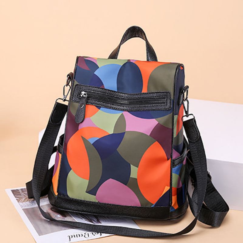 Γυναικεία Αντικλεπτική Τσάντα Ώμου Colorblock Casual Backpack Πολλαπλών Λειτουργιών