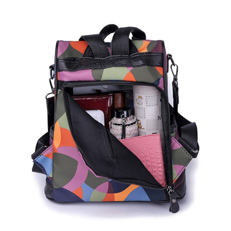 Γυναικεία Αντικλεπτική Τσάντα Ώμου Colorblock Casual Backpack Πολλαπλών Λειτουργιών