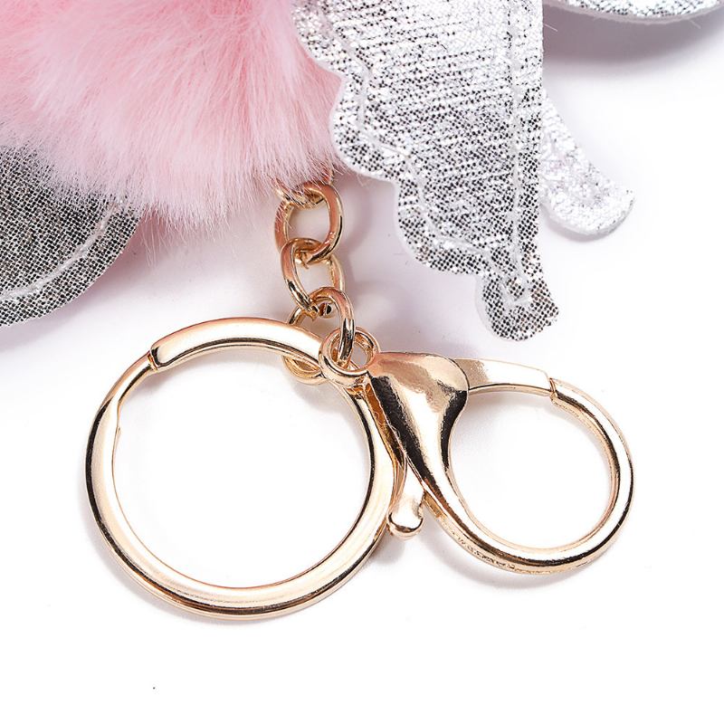 Γυναικεία Faux Fur Unicorn Bag Charm Cute Μπρελόκ