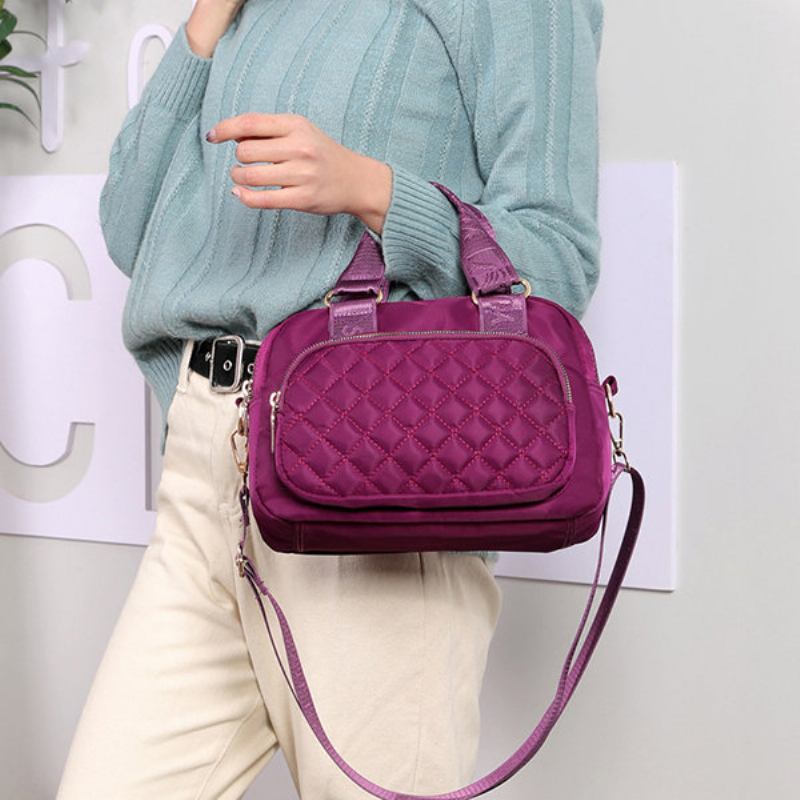 Γυναικεία Nylon Τσάντα Χιαστί Με Πολλές Τσέπες Solid Leisure Handbag Casual Ώμου