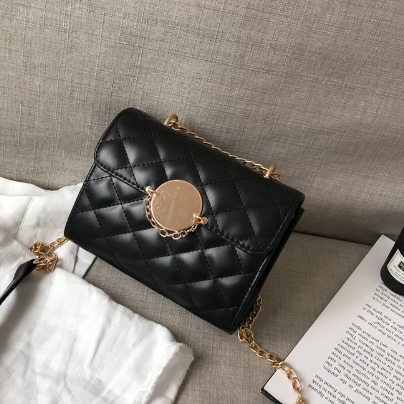 Γυναικεία Pu Leather Chain Τσάντα Messenger Χιαστί