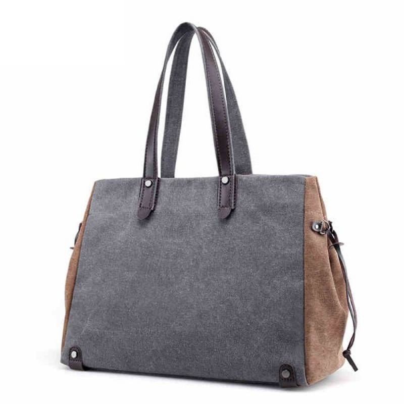 Γυναικεία Τσάντα Καμβά Casual Τσάντας Tote Color Block Μεγάλης Χωρητικότητας