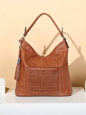 Γυναικεία Τσάντα Κοπής Με Λέιζερ Tassel Rivet Tote Bag