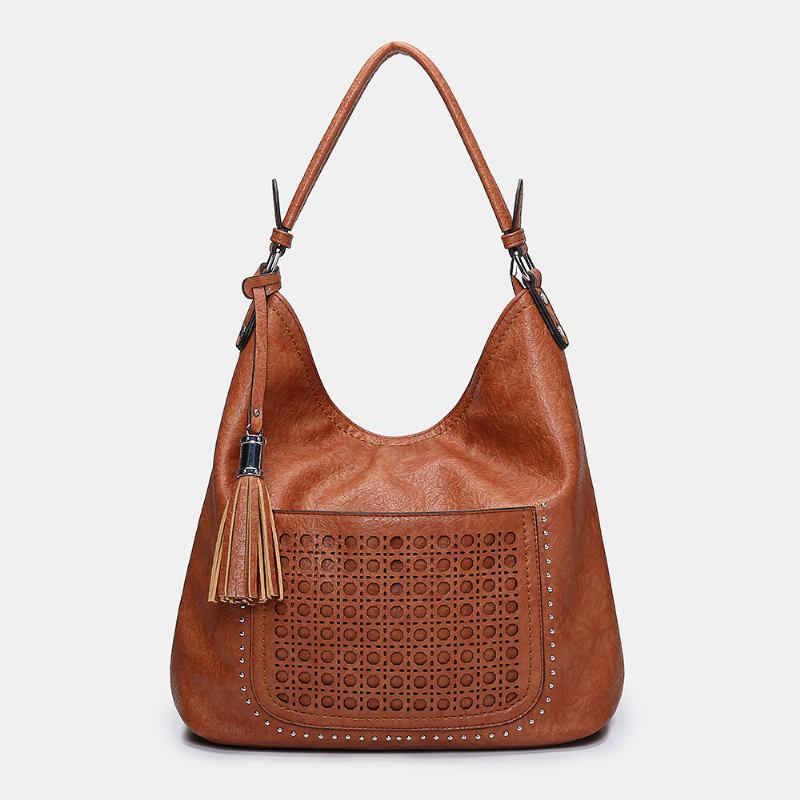 Γυναικεία Τσάντα Κοπής Με Λέιζερ Tassel Rivet Tote Bag