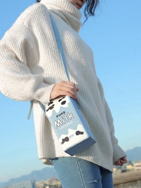 Γυναικεία Τσάντα Χιαστί 6.5 Ιντσών Cute Milk Box Casual