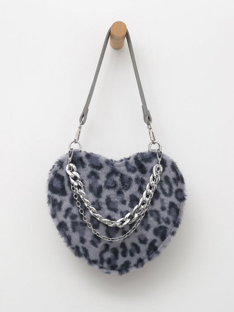 Γυναικεία Τσάντα Χιαστί Με Αλυσίδα Dacron Casual Leopard