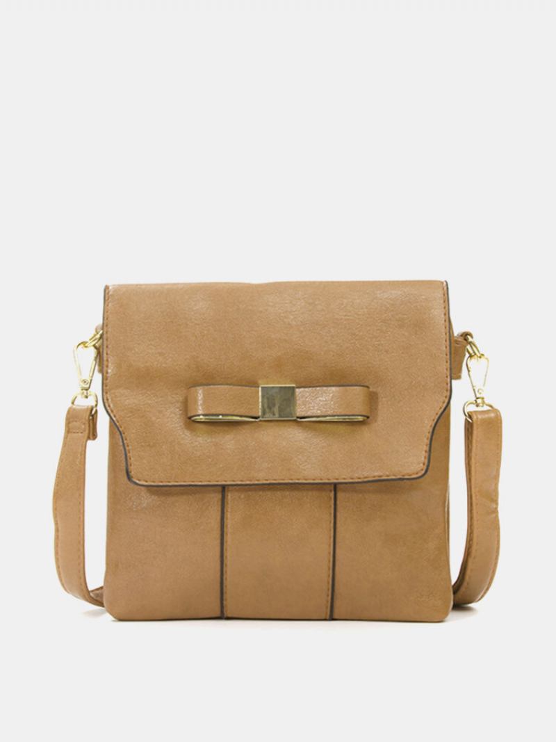 Γυναικεία Vintage Bowknot Pu Δερμάτινη Hasp Messenger Τσάντα Ώμου Χιαστί