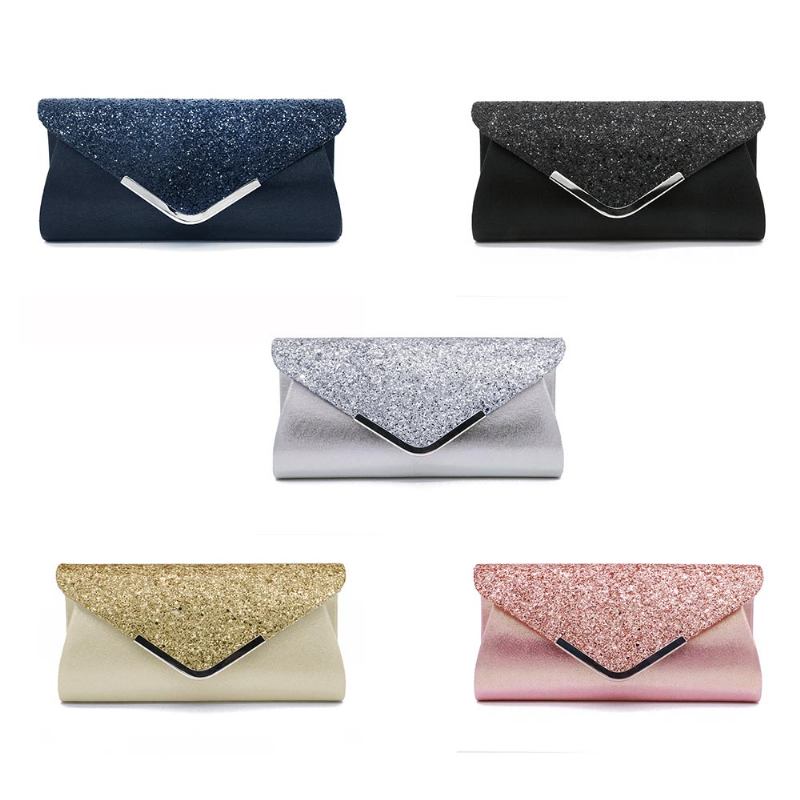 Γυναικείες Βραδινές Τσάντες Pu Clutch Δερμάτινες Παγιέτες Τσάντα Συμπλέκτη Μακιγιάζ Δεξιώσεων