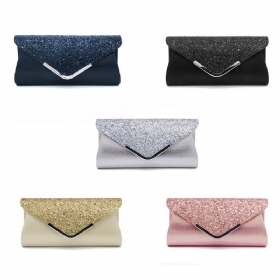 Γυναικείες Βραδινές Τσάντες Pu Clutch Δερμάτινες Παγιέτες Τσάντα Συμπλέκτη Μακιγιάζ Δεξιώσεων