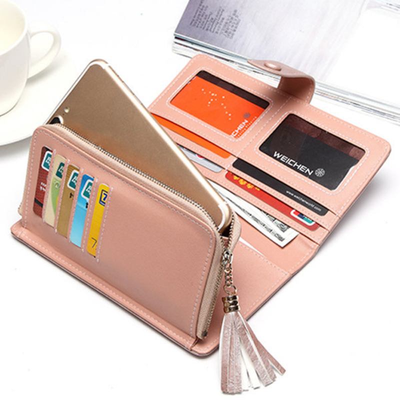 Γυναικείο Laser Pu Δερμάτινο Πορτοφόλι Κομψό Wristlet Wallet Clutches Τσάντα